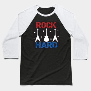 Rock Hard - Red, White and Blue Baseball T-Shirt